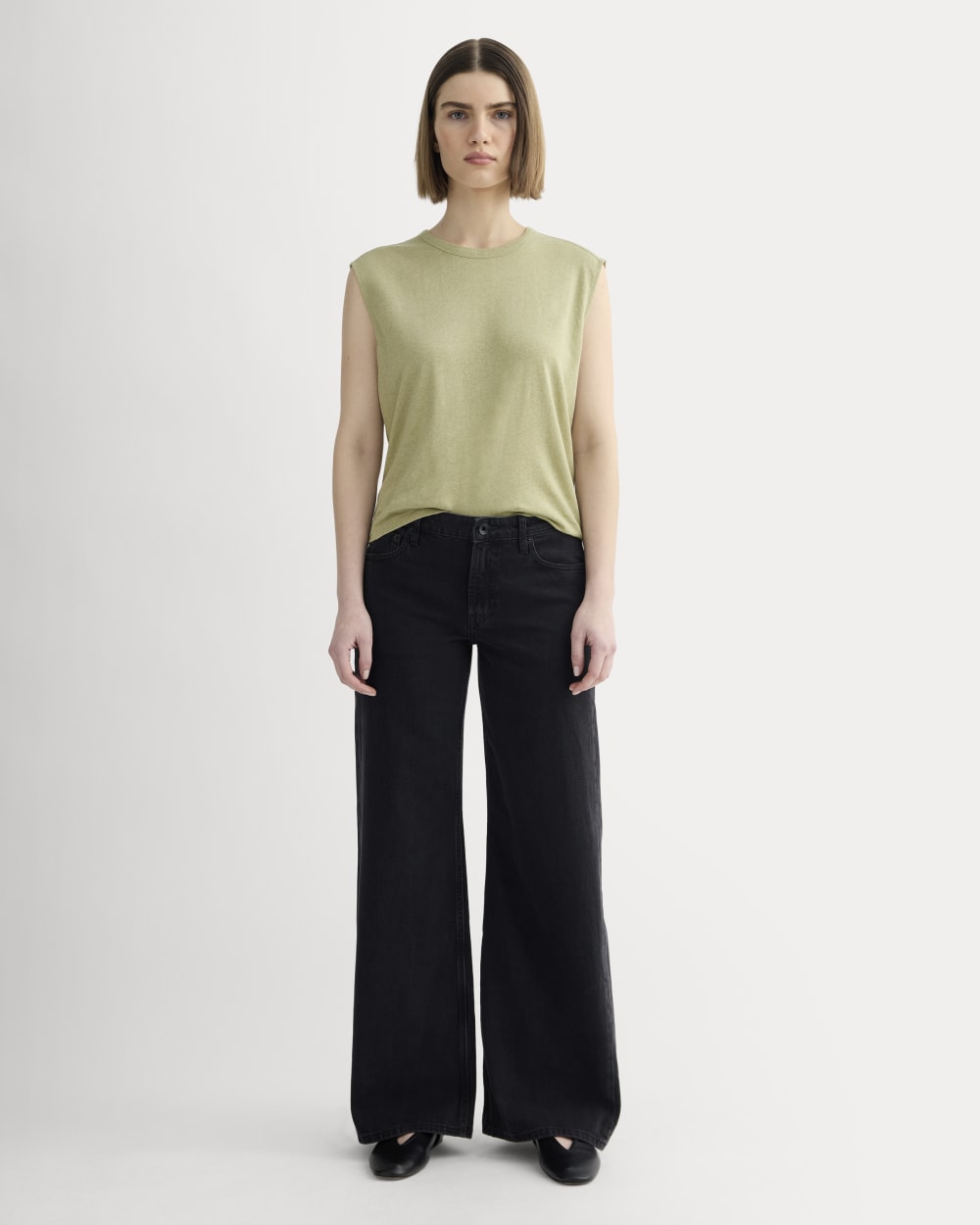 The Muscle Tee in Cotton Linen | Eucalyptus