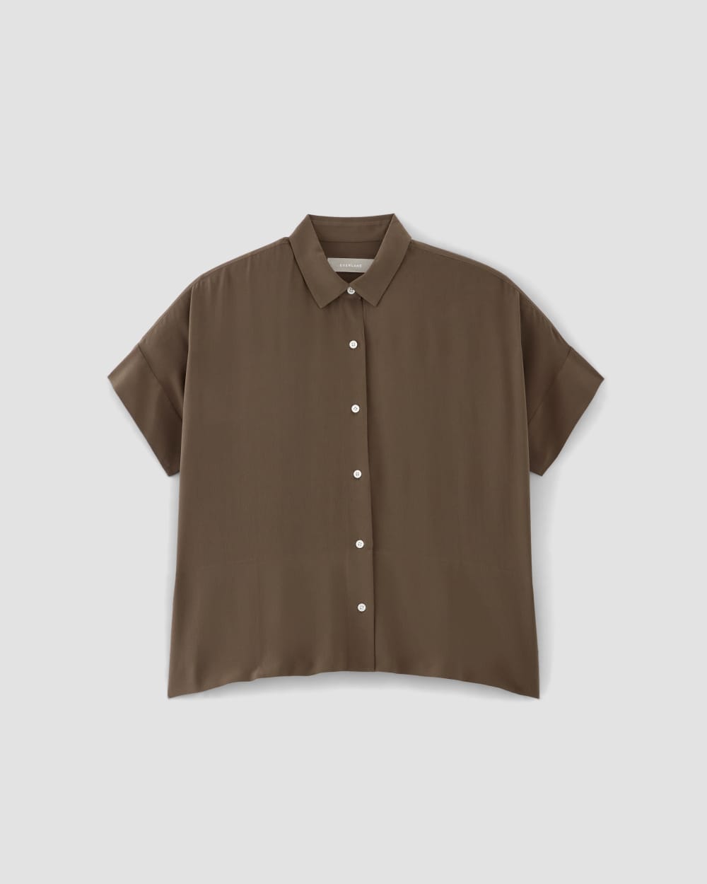 The Boxy Shirt in Washable Silk | Cocoa