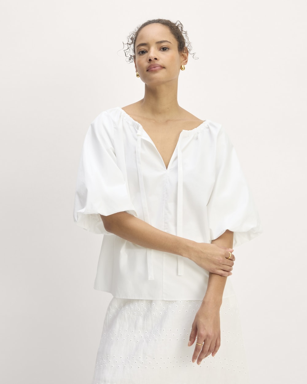 The Supima® Puff-Sleeve Top | White