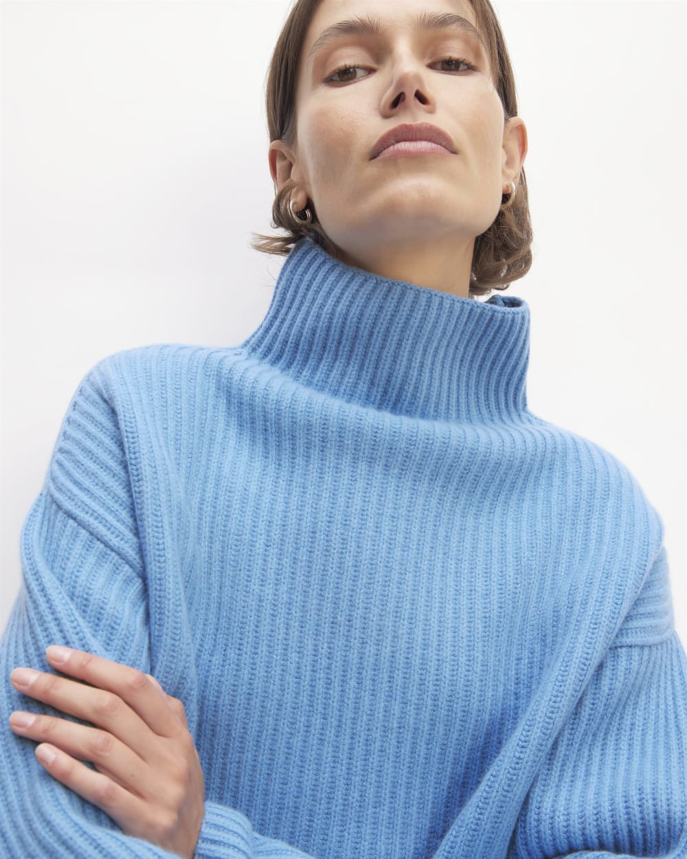 The Felted Merino Funnel-Neck Pullover | Heritage Blue
