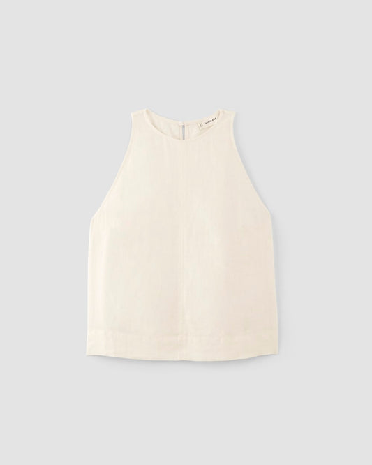 The Linen High-Neck Tank | Bone