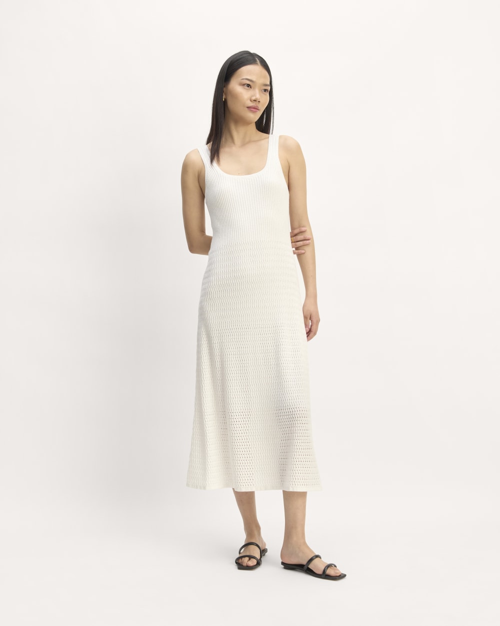 The Crochet Knit Tank Dress | Bone