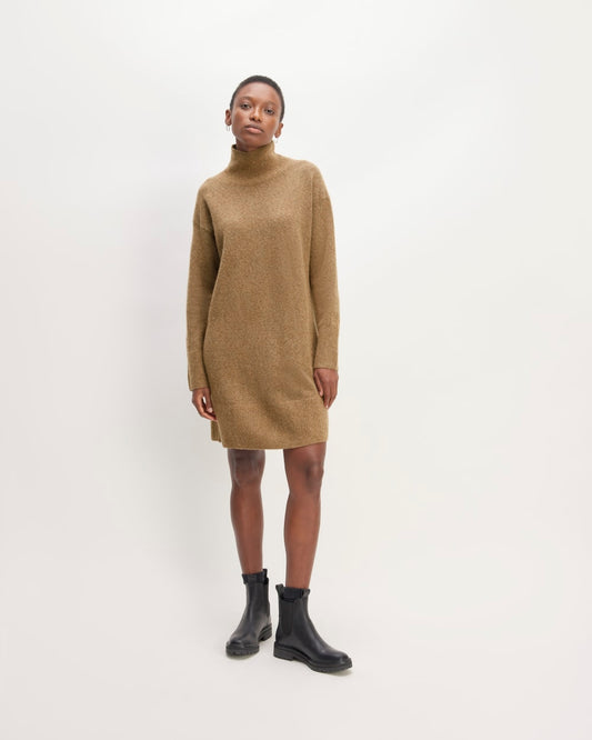 The Cozy Stretch Turtleneck Dress | Heathered Toasted Coconut