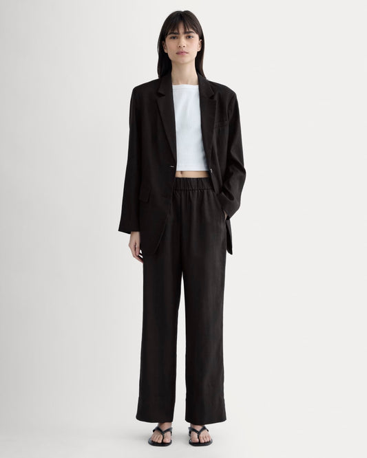 The Linen Easy Pant | Black