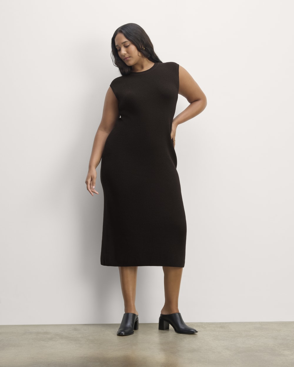 The Midi Dress in Everyday Cotton | Black