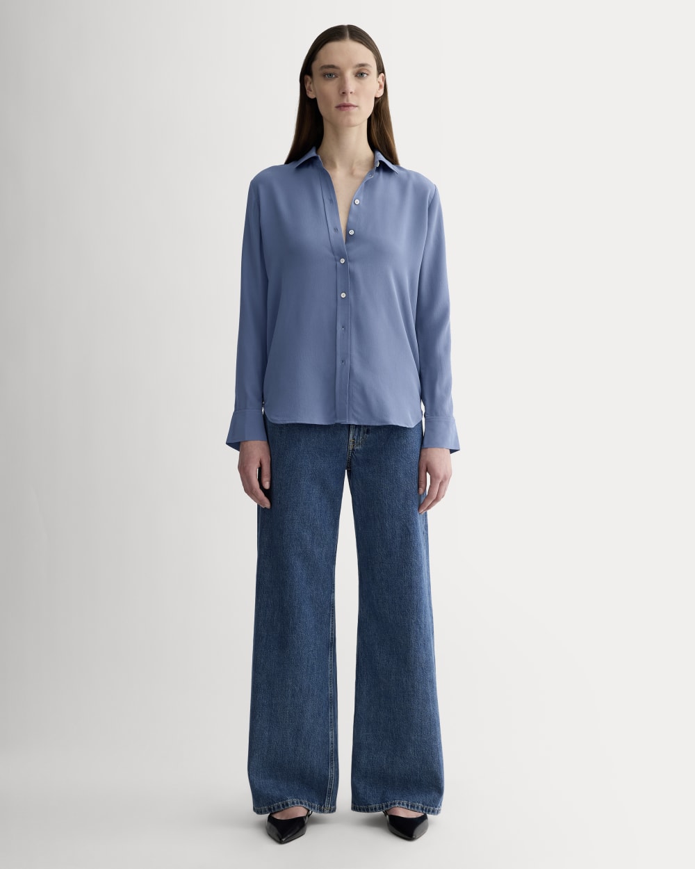 The Must-Have Shirt in Washable Silk | French Blue