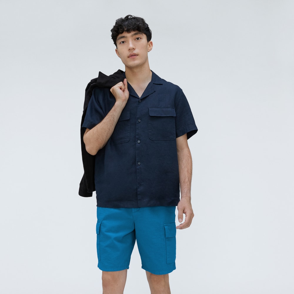 The Cotton Linen Short | Horizon Blue