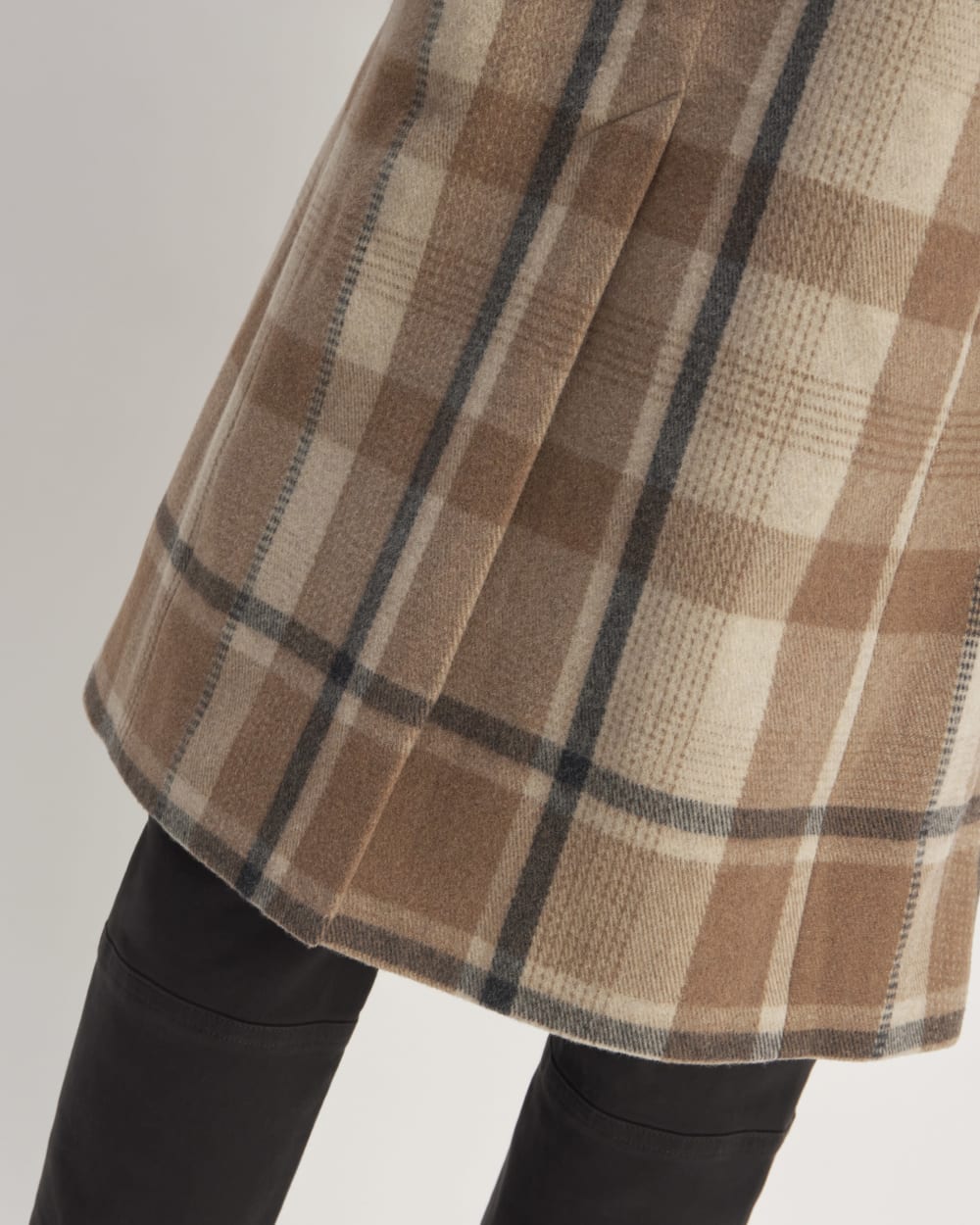 The Italian ReWool® Long Peacoat | Heathered Charcoal / Cornstalk / Toasted Coconut / Biscotti