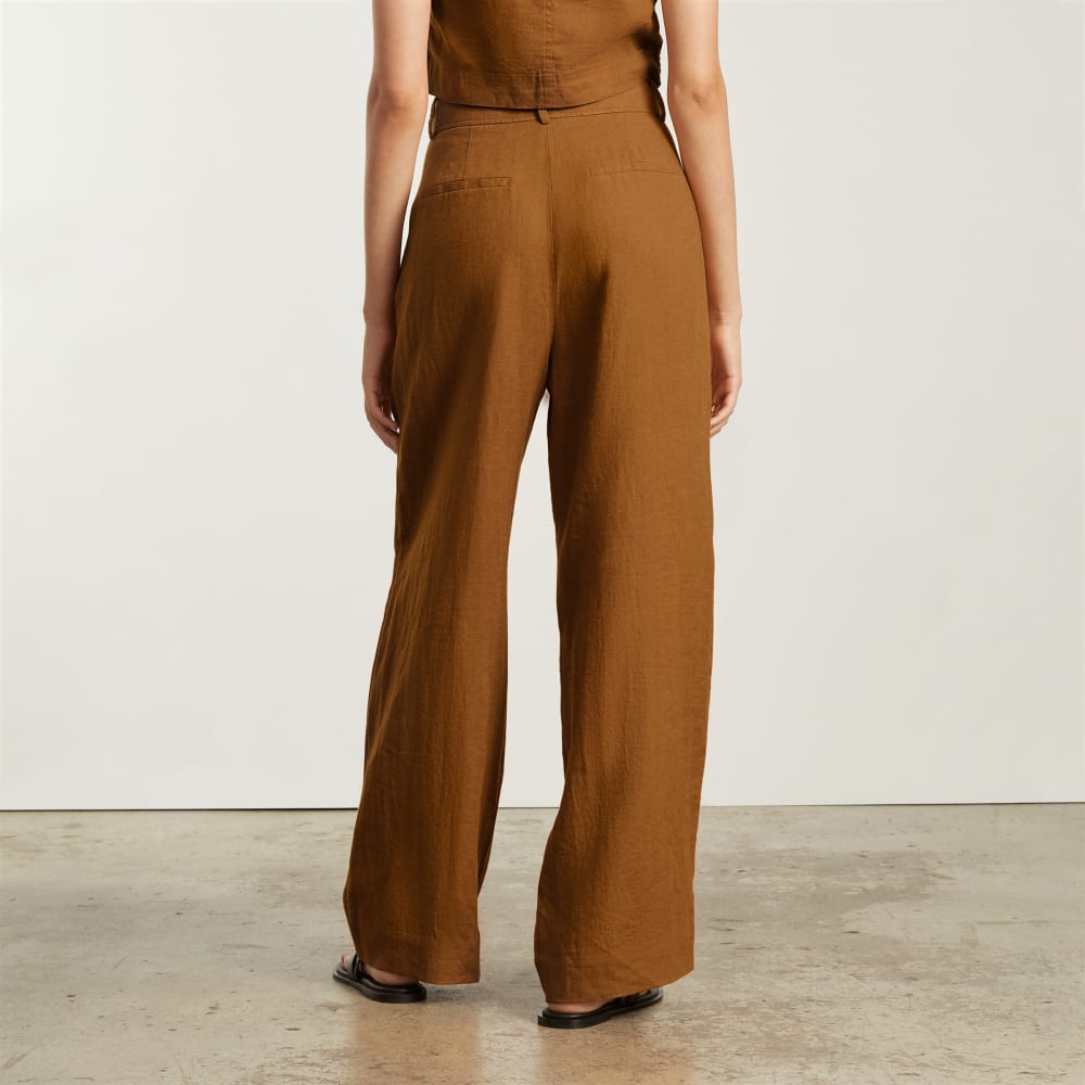 The Linen Way-High® Drape Pant  | Tawny Brown