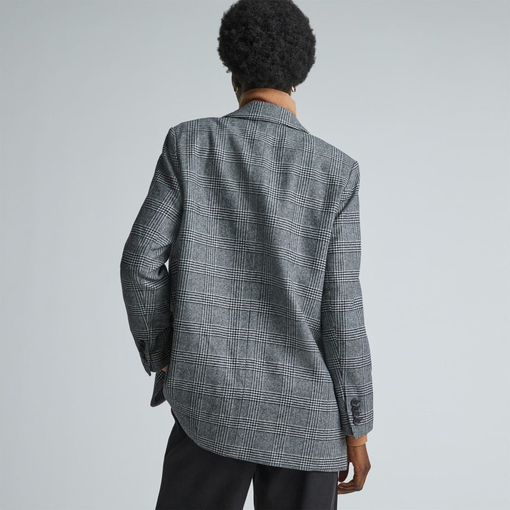 The Oversized Blazer in Wool | Glen Plaid