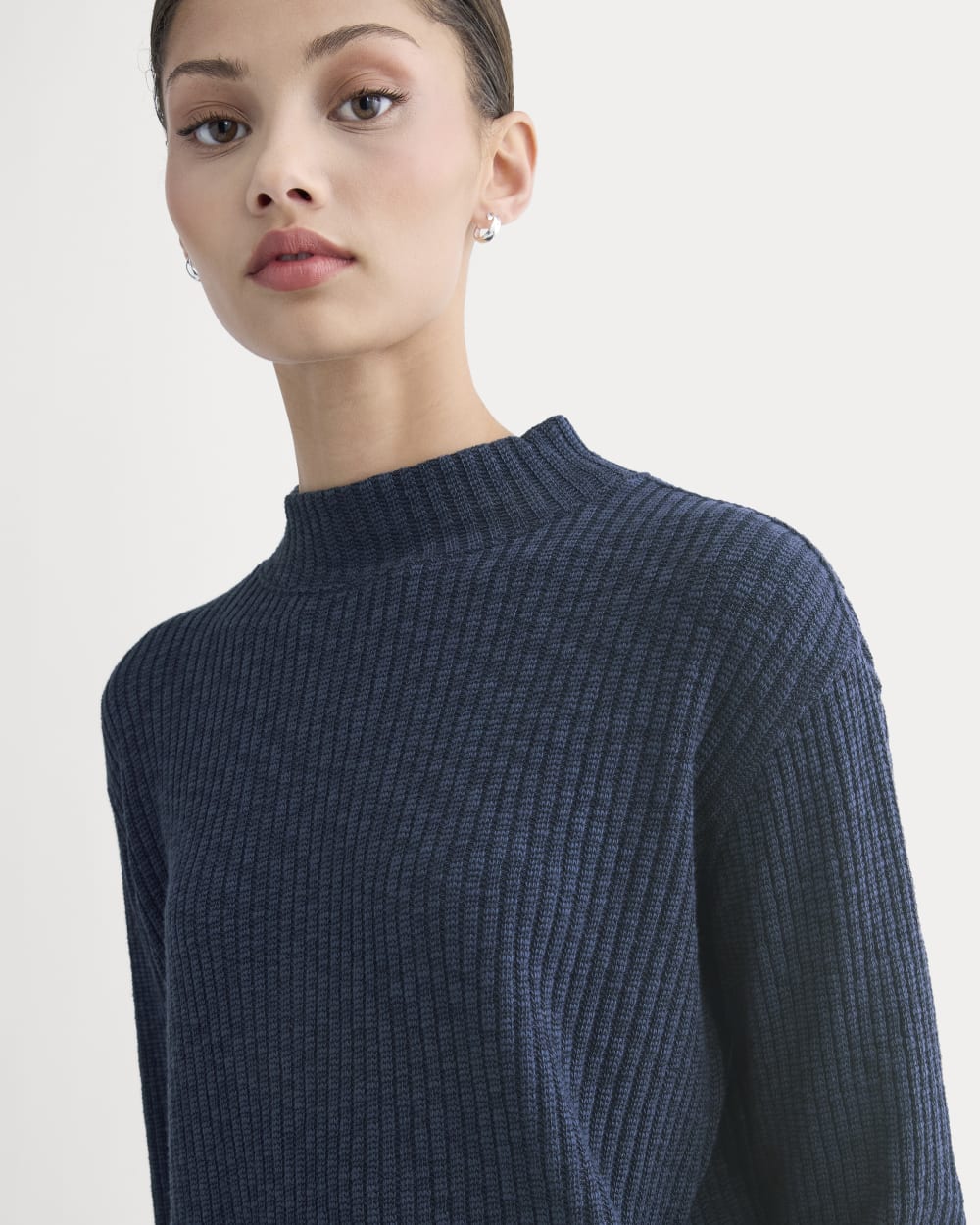 The Cozy Rib Funnel-Neck | Navy