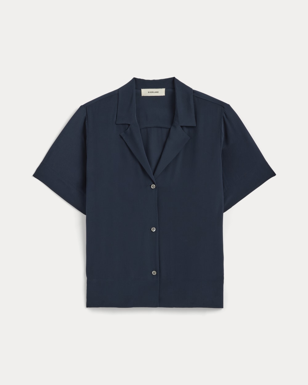 The Notch Shirt in Washable Silk | Navy
