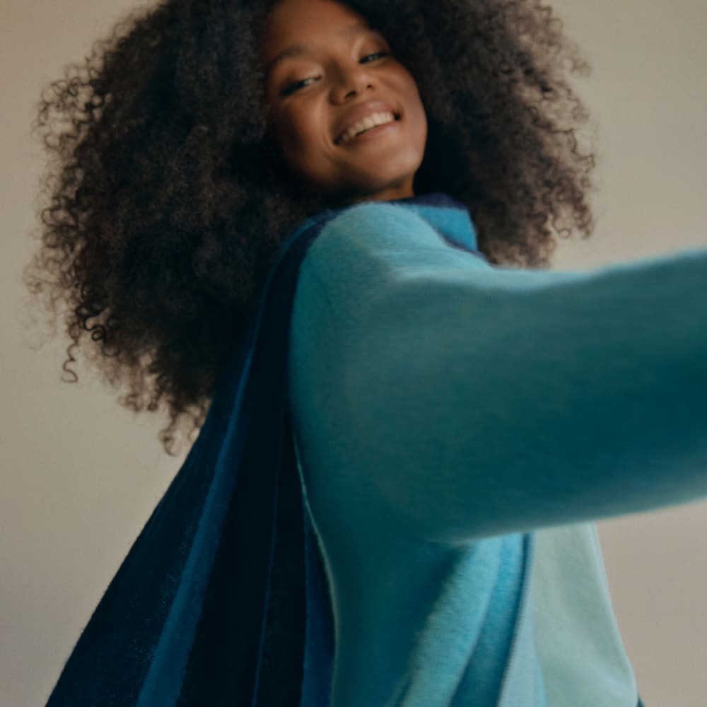 The SuperFuzz Alpaca Oversized Cardigan | Blue Atoll