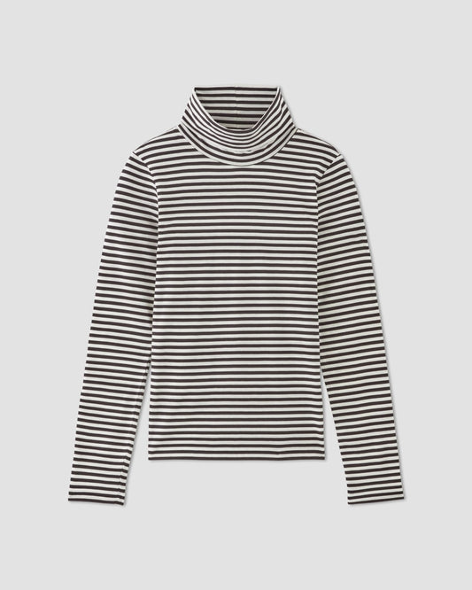 The Organic Cotton Turtleneck | Black / Bone