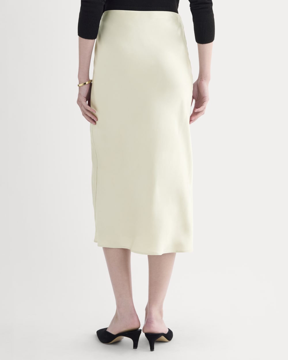 Slip Skirt in Silk Charmeuse | Bone