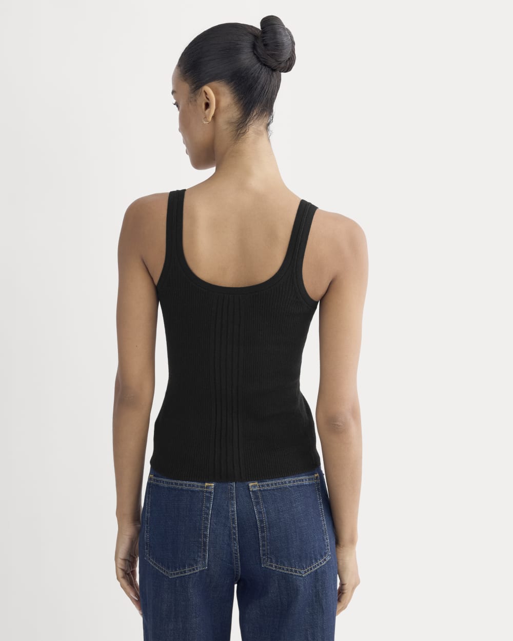 The Light Ribbed Cami in Ultrasoft Merino | Black