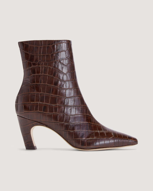 The Short Banana Boot | Brown Crocodile