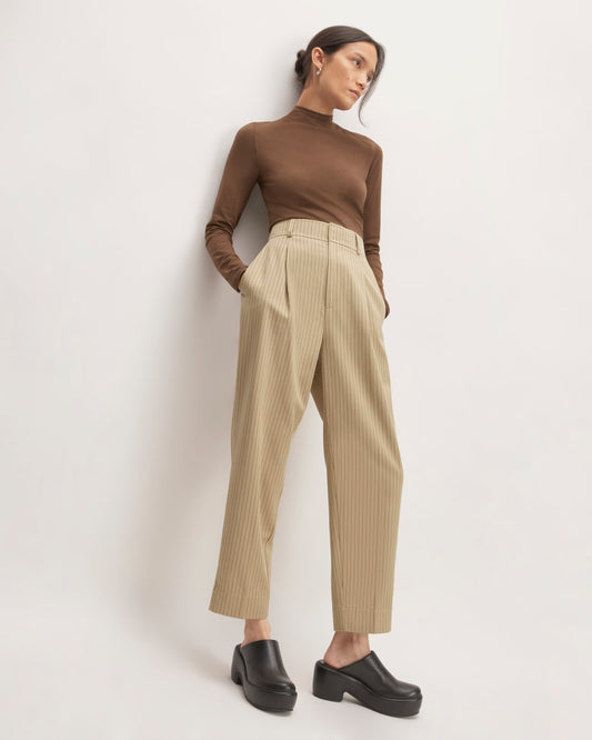 The Draper Tapered Pant in Buttersmooth | Cornstalk / Black