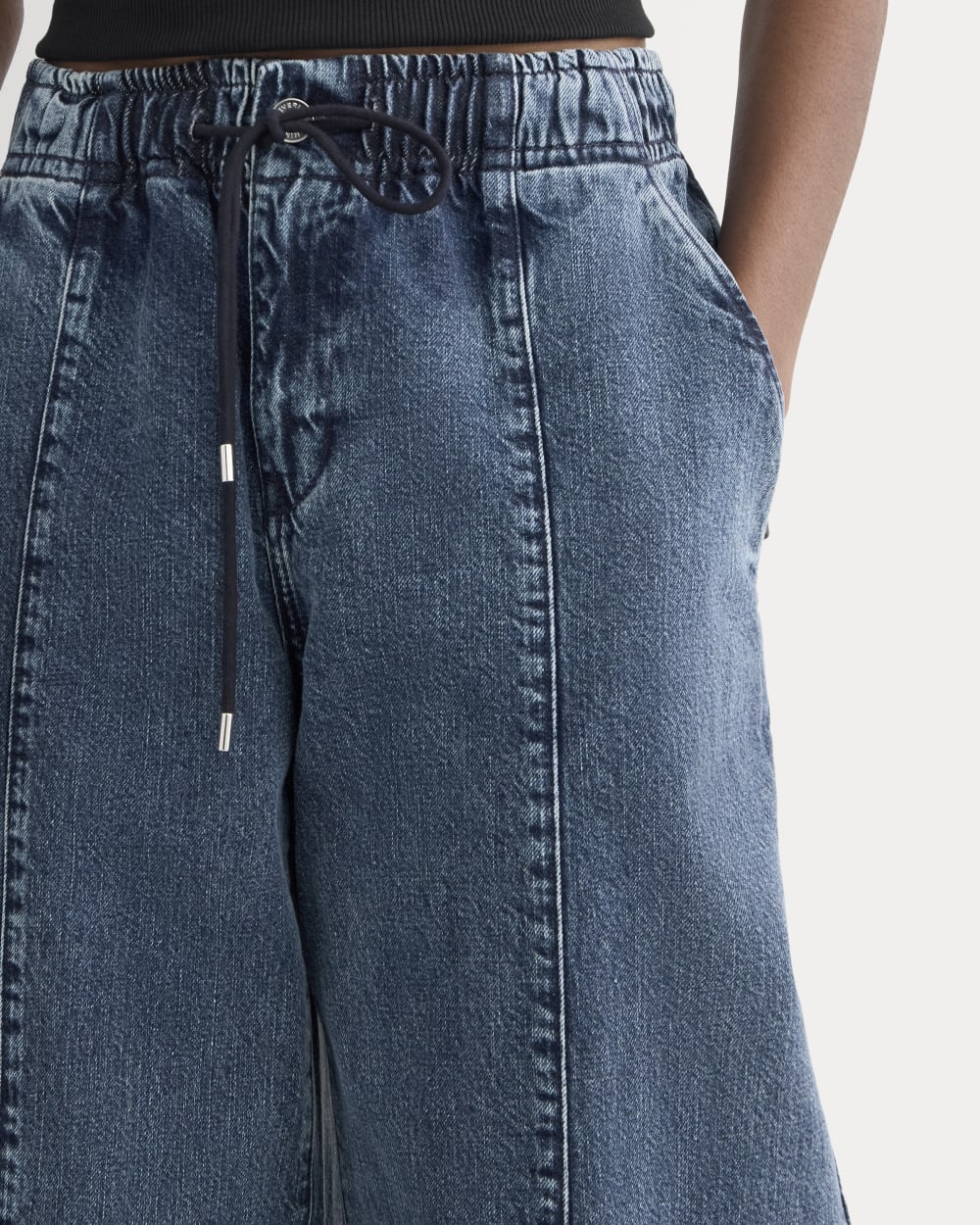 The Drawstring Baggy Jean | Mid Indigo