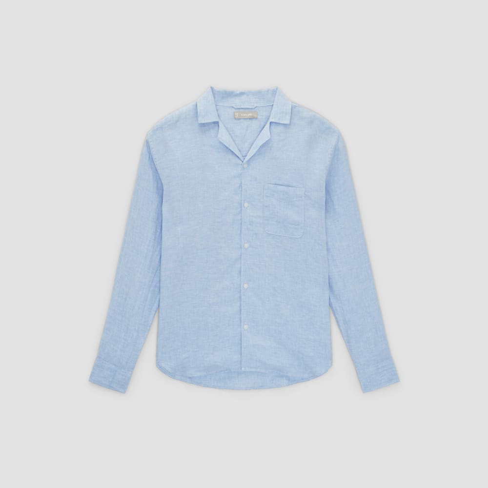 The Relaxed Linen Long-Sleeve Shirt | Light Blue