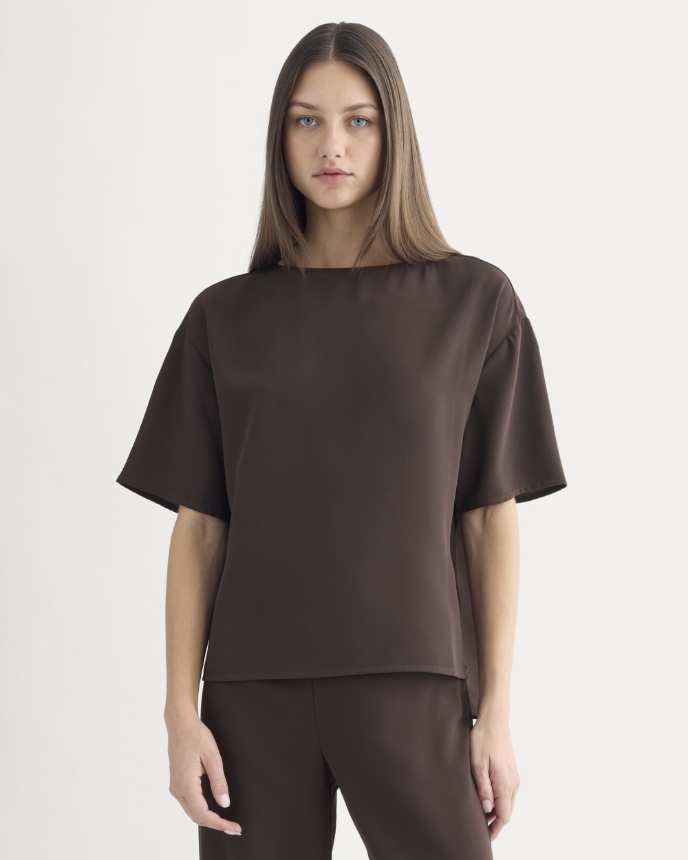 Drapey Crepe Top | Dark Chocolate