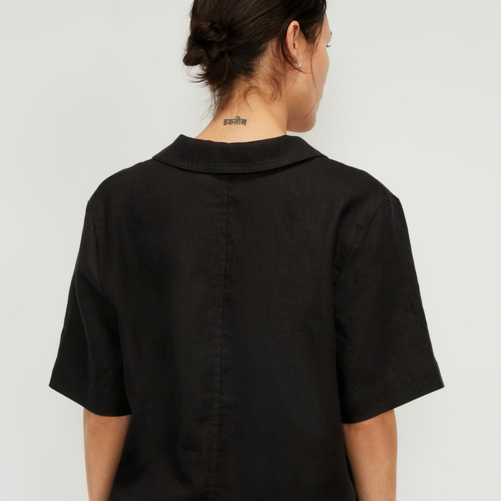 The Linen Workwear Shirt | Black