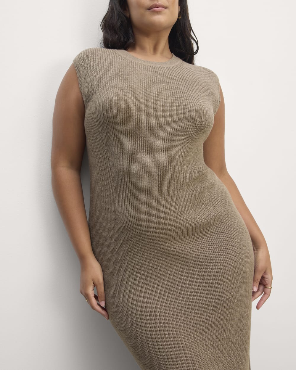 The Midi Dress in Everyday Cotton | Heather Taupe