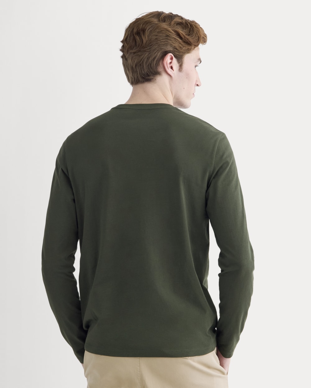 The Essential Organic Long-Sleeve Tee | Dark Green