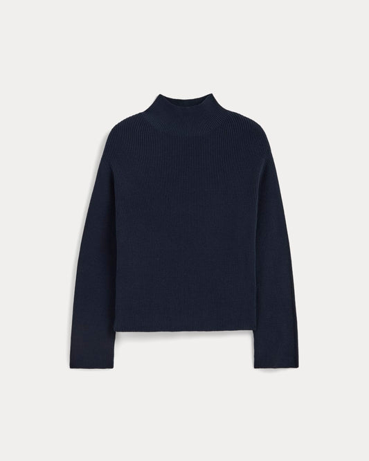 The Slouchy Funnel Neck in Everyday Cotton | Navy