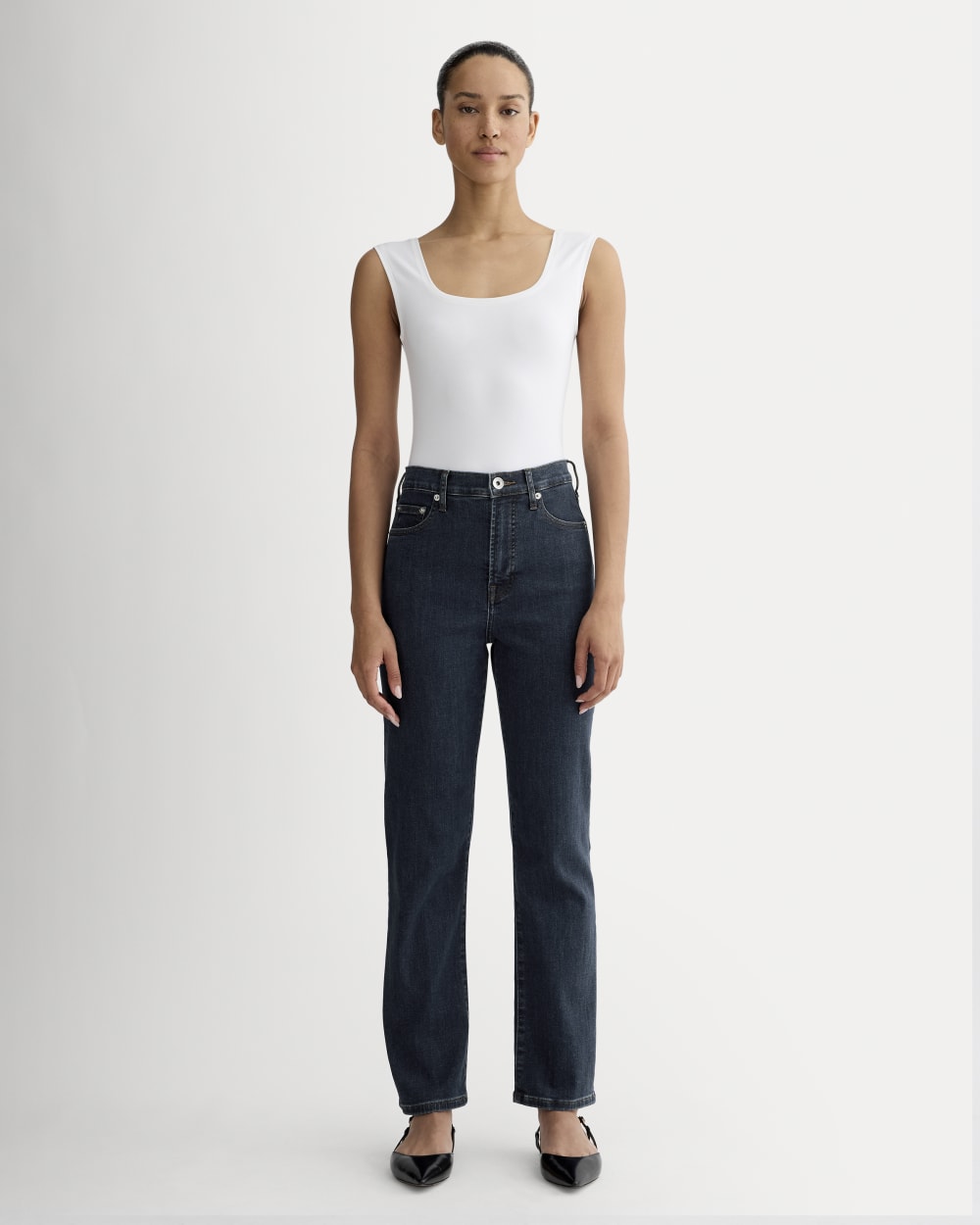 The High-Key Stovepipe Jean | Dark Indigo