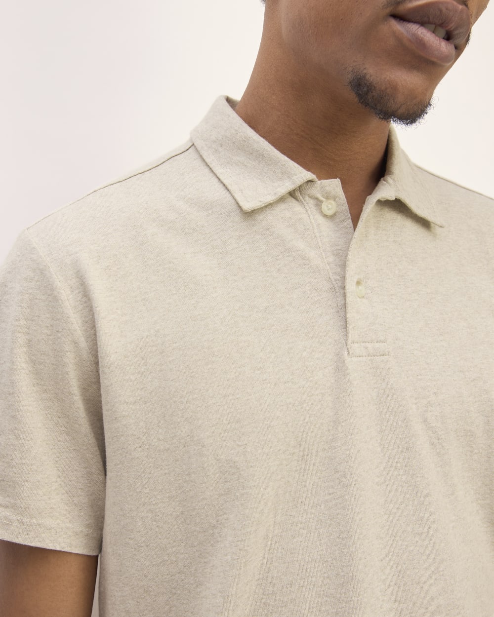The Premium Weight Short-Sleeve Polo | Heather Oatmeal