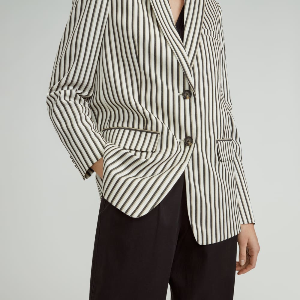 The Oversized Blazer in Buttersmooth | Ombre Stripe