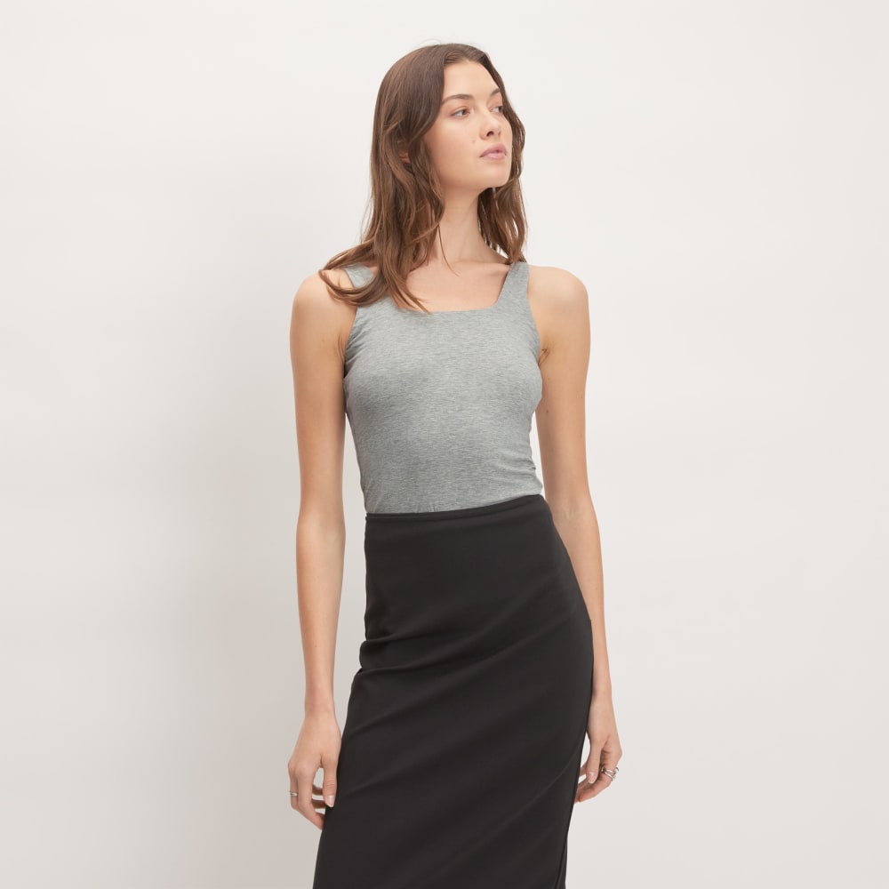 The Supima® Sleeveless Top |  Heathered Grey