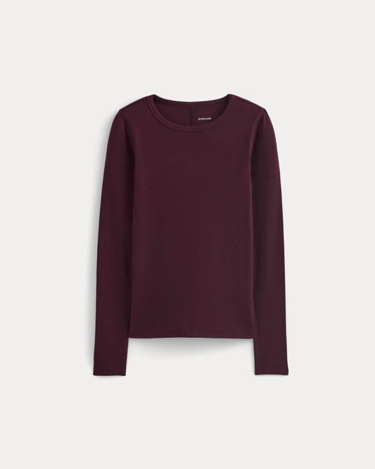 The Luxe Rib Long-Sleeve Crew | Heathered Port Royale