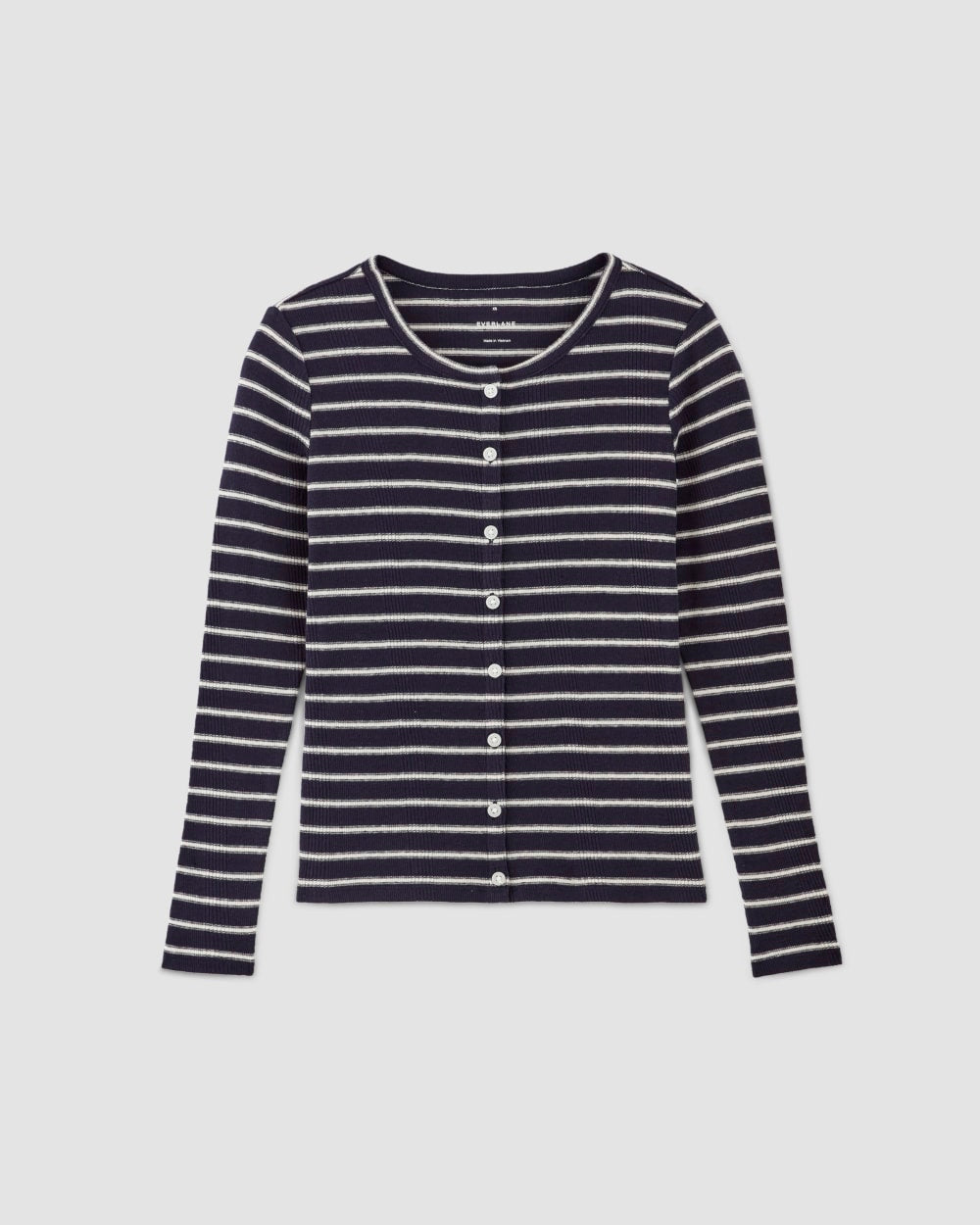 The Vintage Rib Cardigan | Navy / Bone