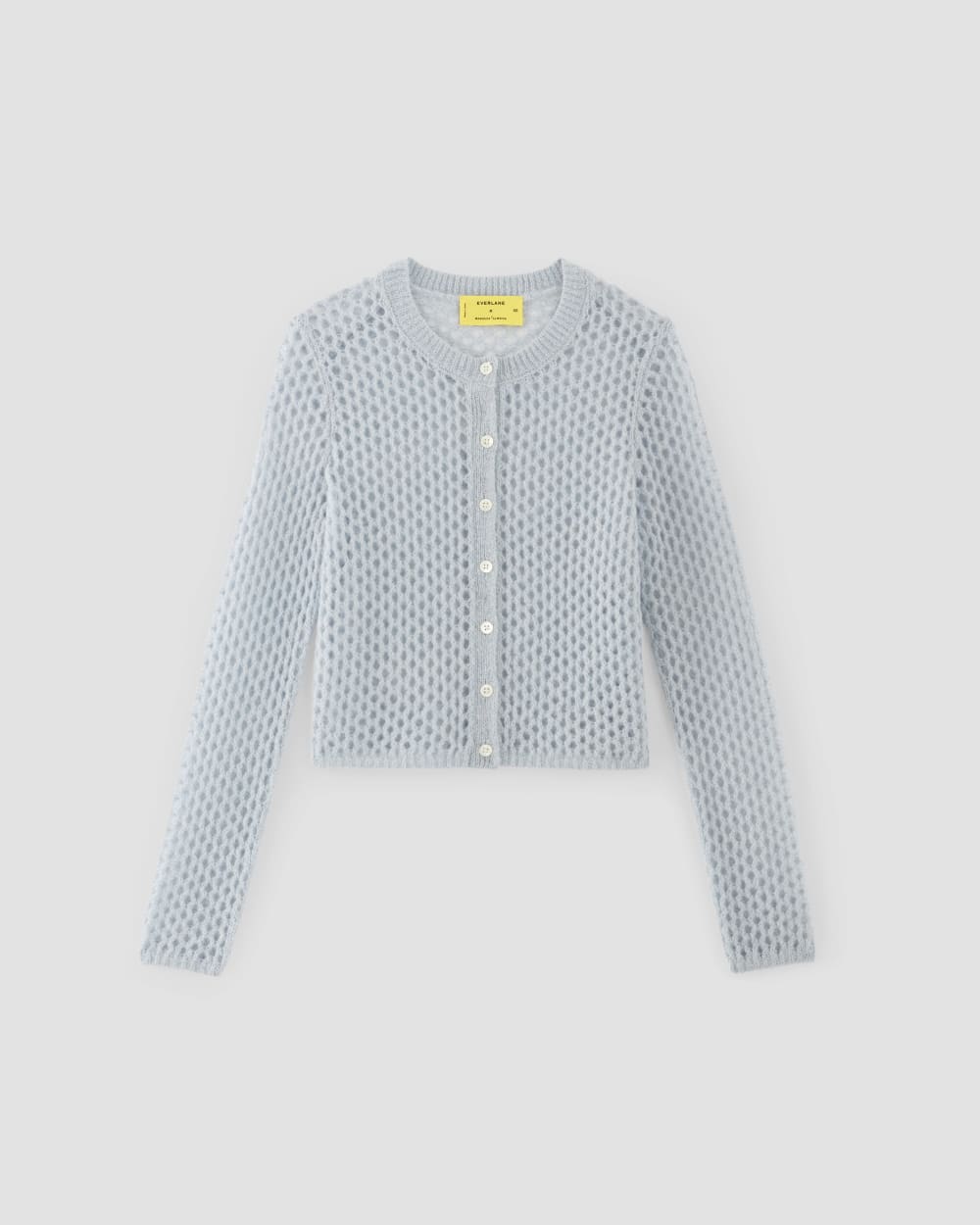 The Everlane x Marques' Almeida Alpaca Mesh Cardigan | Mist