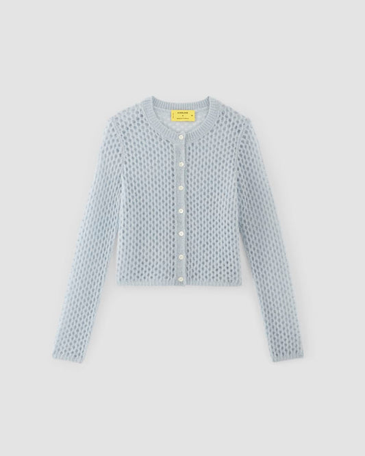 The Everlane x Marques' Almeida Alpaca Mesh Cardigan | Mist