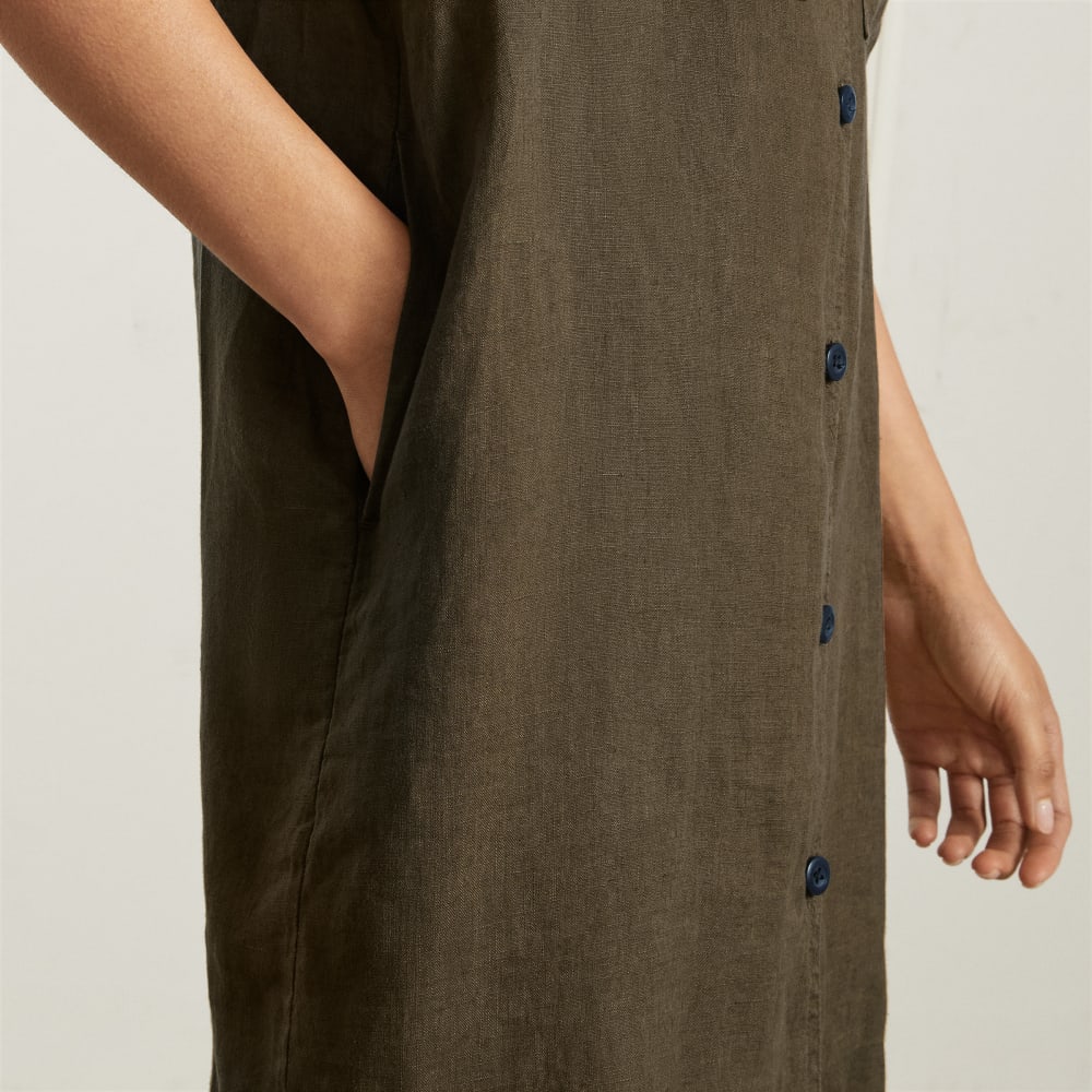 The Linen Workwear Dress | Beech
