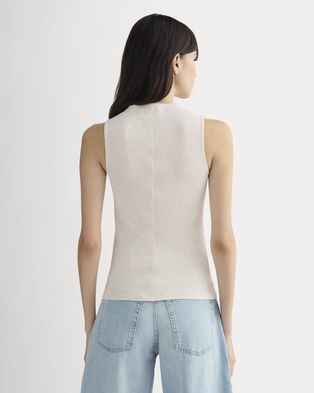 The Luxe Rib Funnel-Neck Tank | Heathered Oat