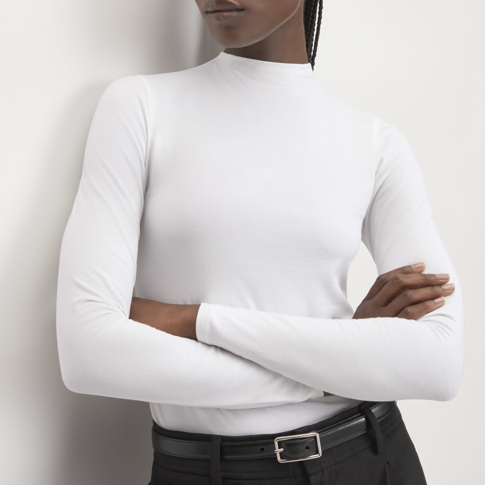 The Supima® Form Funnel Neck Tee | White
