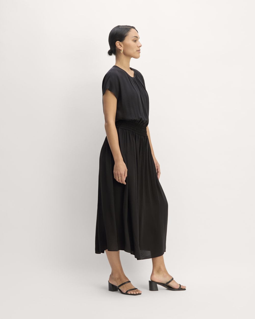 The Gathered Midi Dress | Black