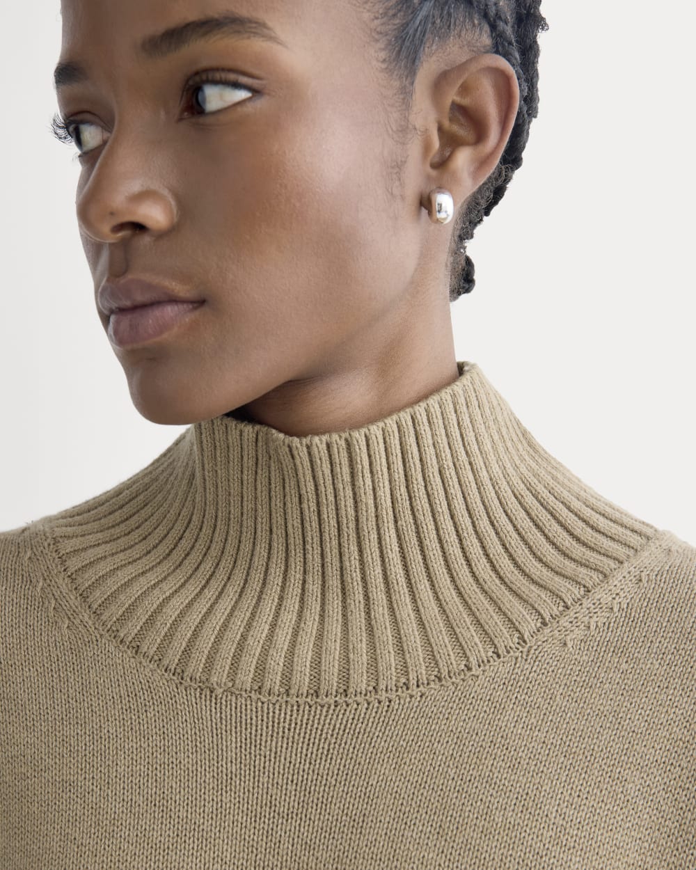 The Boxy Turtleneck in Everyday Cotton | Dark Heathered Camel
