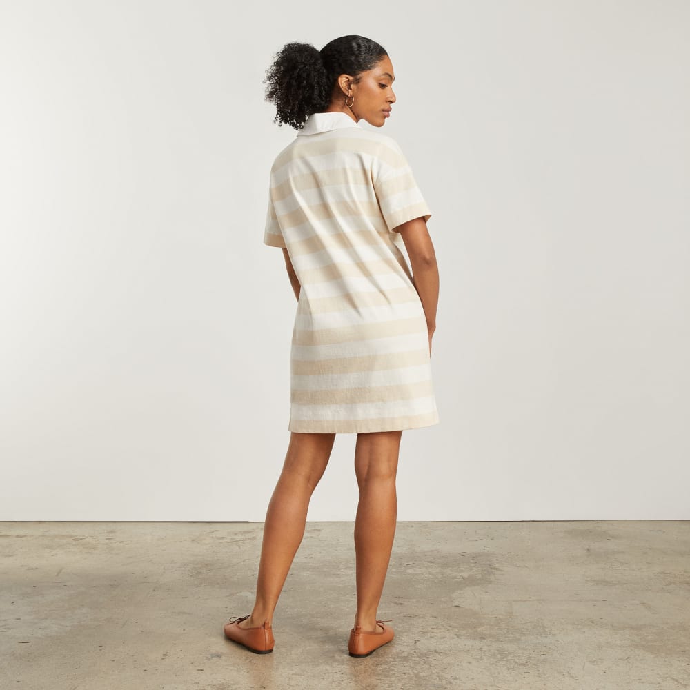 The Organic Cotton Polo Dress | Beech / Bone