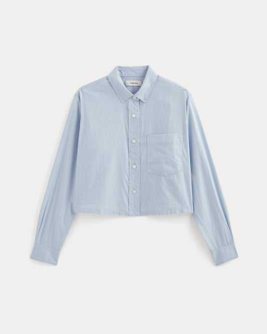 The Way-Short Shirt in Silky Cotton | Chambray Blue