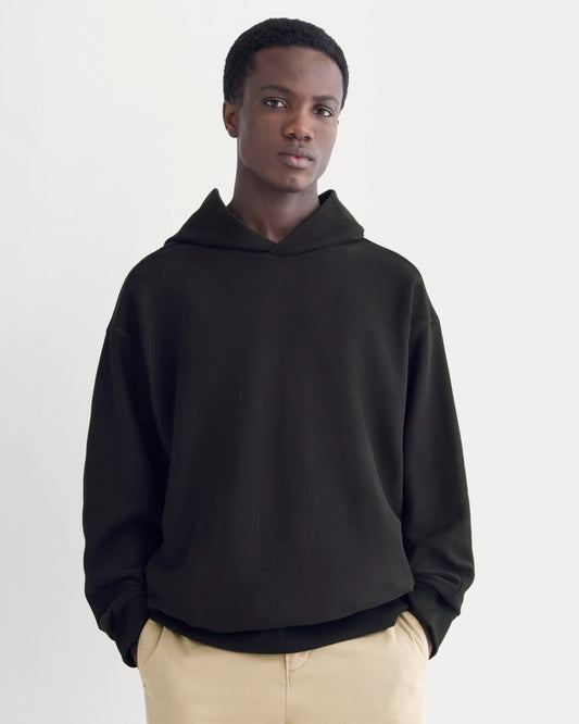 Twill Terry Jacquard Hoodie | Black