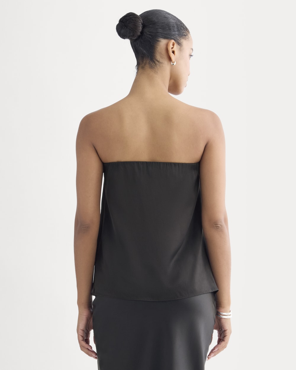 Thin Strap Cami in Silk Charmeuse | Black