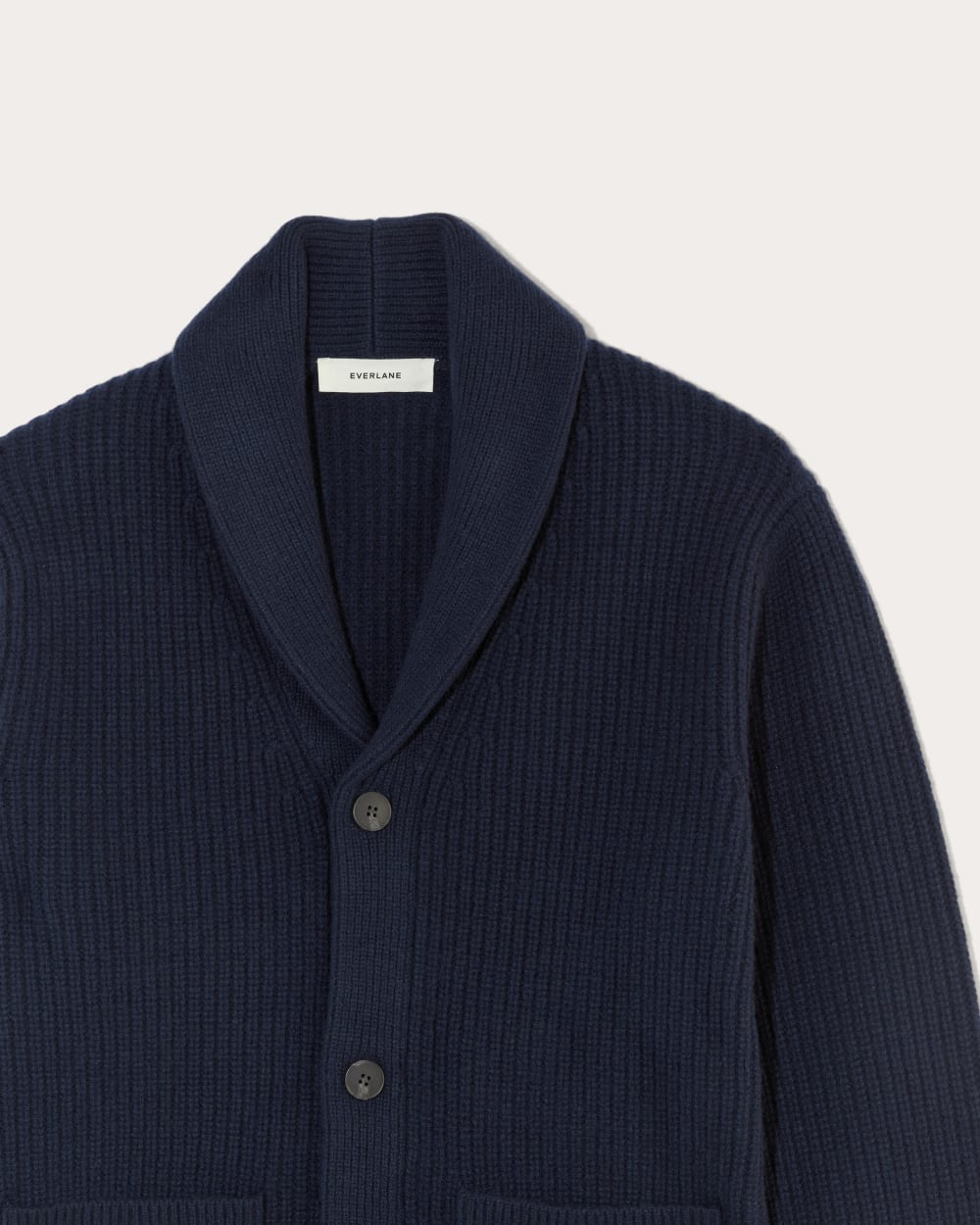 The Felted Merino Shawl Collar Cardigan | Deep Navy