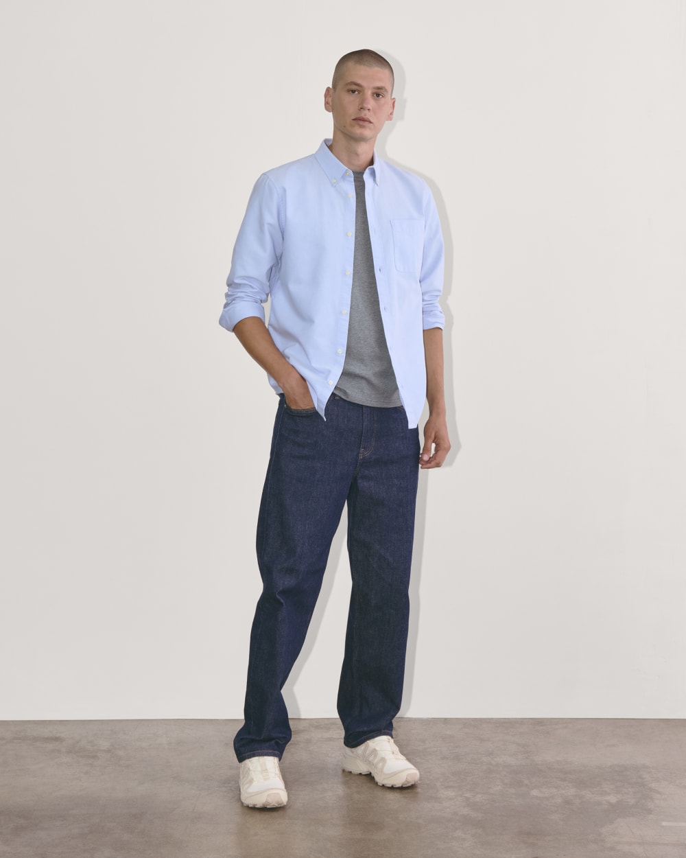 The Essential Organic Crew | Heather Sage Blue