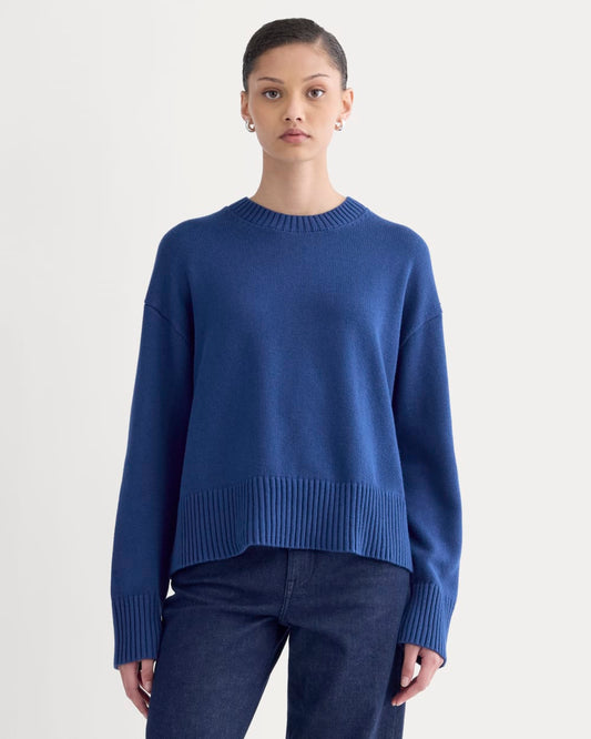 The Boxy Sweater in Everyday Cotton | Deep Lazuli Blue