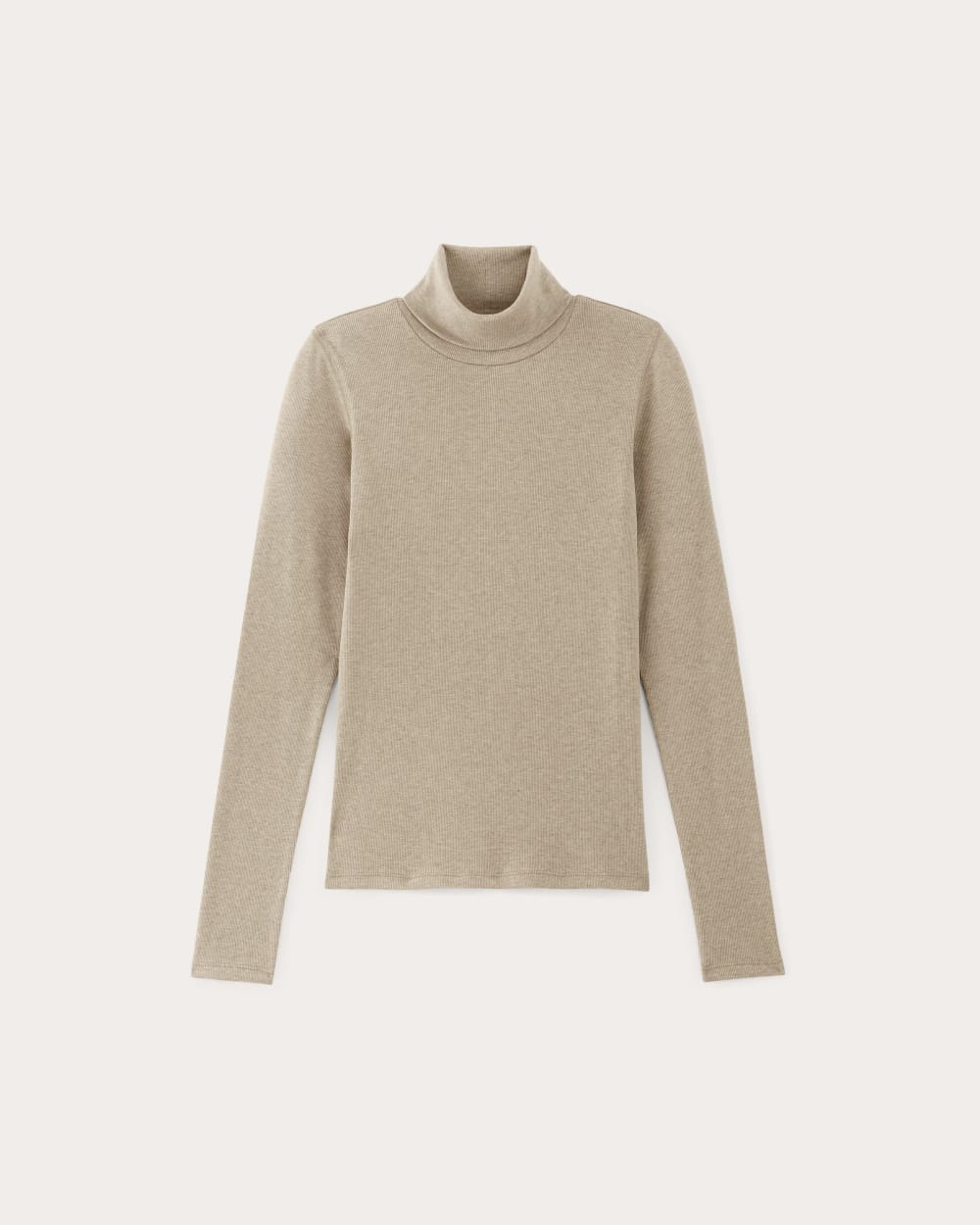 The Luxe Rib Turtleneck | Heathered Tan